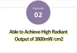 Able to Achieve High Radiant Output of 3800mW/cm2