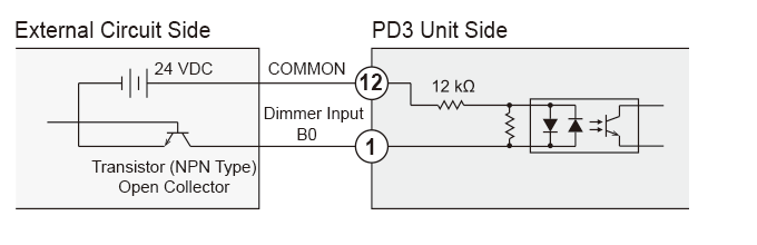 External Signal Connection Example (Parallel Type)　NPN Input Model Sink Type（NPN）