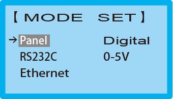 Mode Setting Display