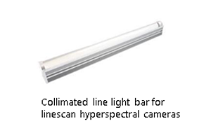 Colimated line light bar for linescan hyperspectral cameras